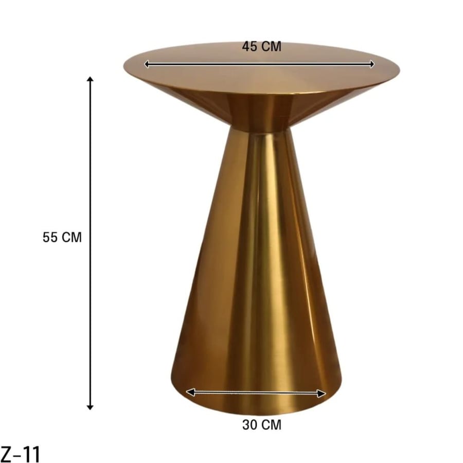 Luxury round coffee serving table 45cm steel gold-plated entirely Z-11
