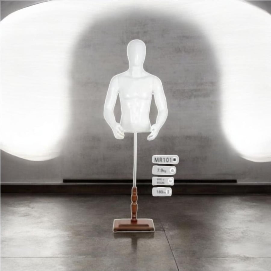 Male display mannequin with white head MR101