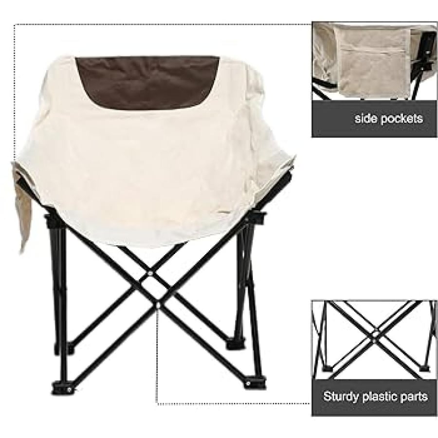 3 travel and relaxation chairs beige fabric foldable IEASYCAM1BEIGE
