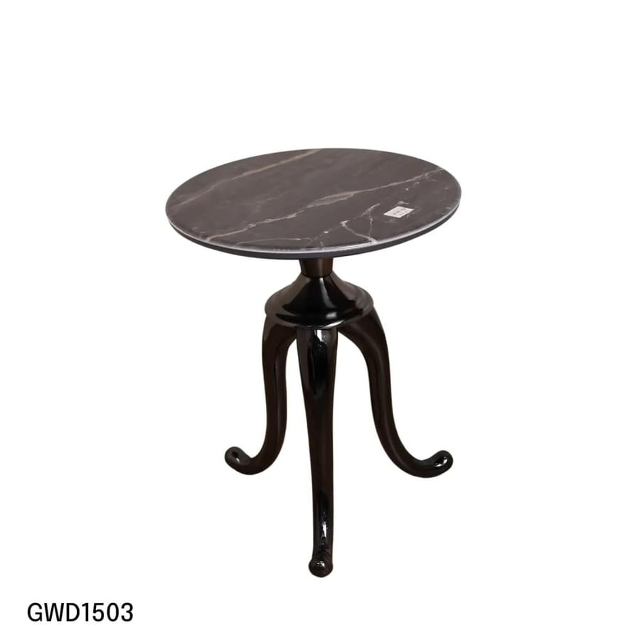 Luxury round coffee table 45cm marble surface and dark gray ceramic base GWD1503GRAY