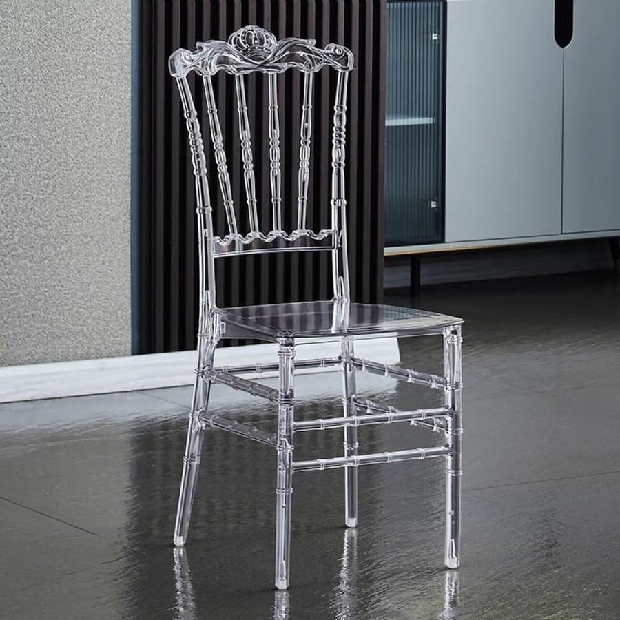 Acrylic party and event chair, transparent, strong, scratch-resistant JH003