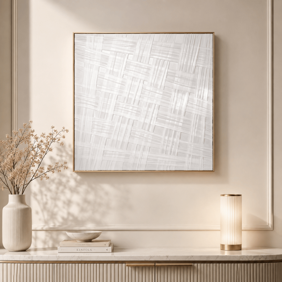 لوحة فنية بإطار ذهبي مقاس 80 × 120 سم