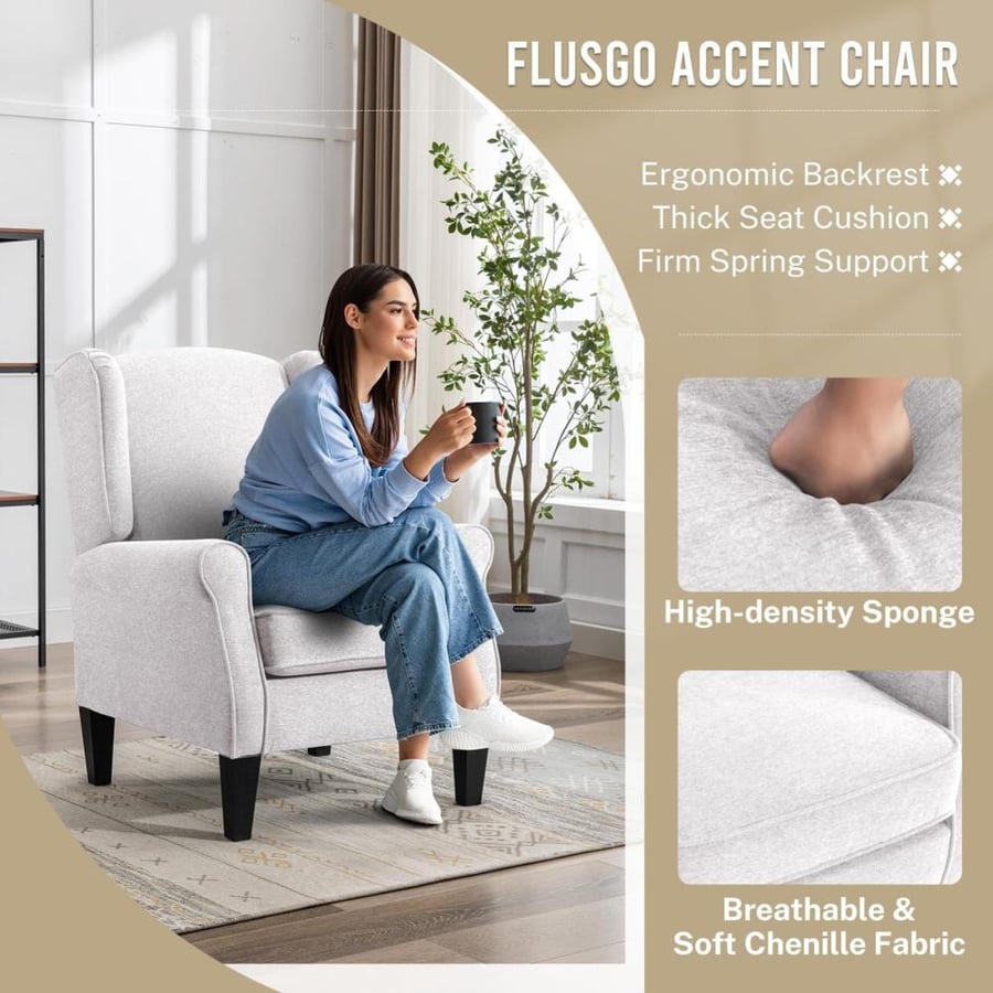 A comfortable, hospitable, and relaxing chair, light beige fabric 8025BEIG