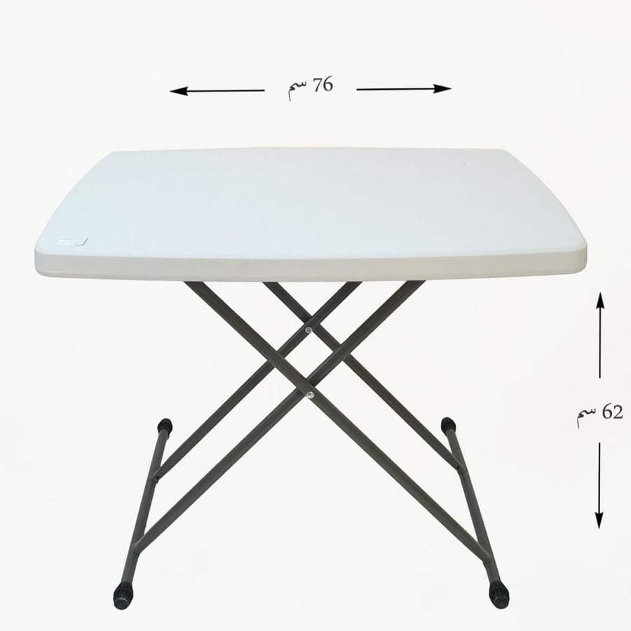 Fibre table for events rectangular small white color with legs foldable size 76cm×50cm model HQSJ32