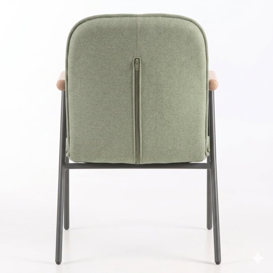 Dining and cafe chair, velvet wood, green color, ZH033GREEN