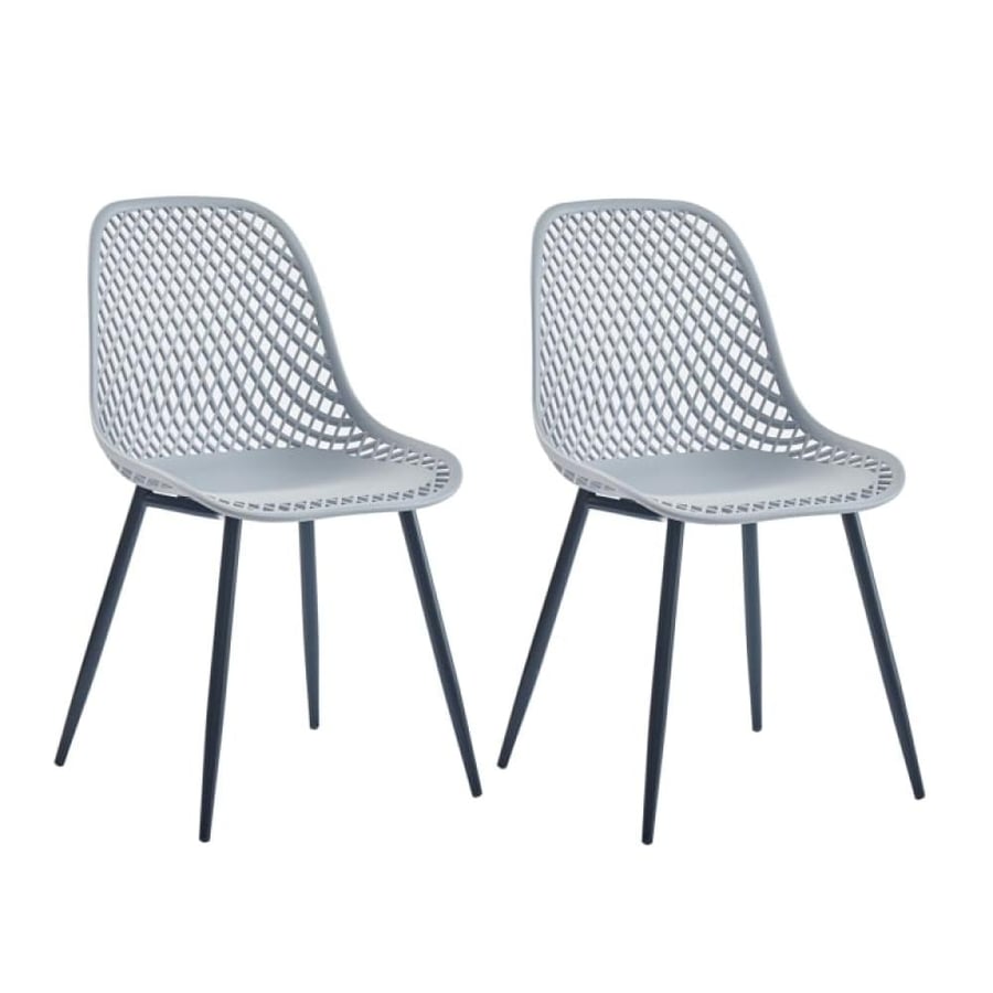 كرسي طعام وكافية فايبر خارجي لون رصاصي  THDC931GRAY