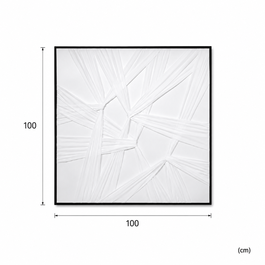 لوحة حائط مربعة بإطار ذهبي مقاس 100 × 100 سم