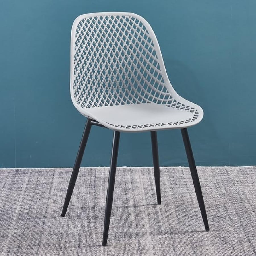كرسي طعام وكافية فايبر خارجي لون رصاصي  THDC931GRAY