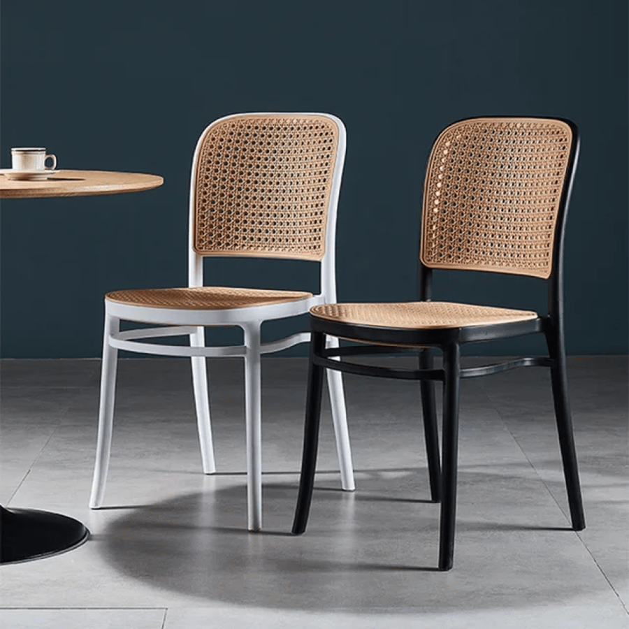 كرسي طعام وكافية فايبر & راتان خارجي لون اسود IEASYJF1102BLACK