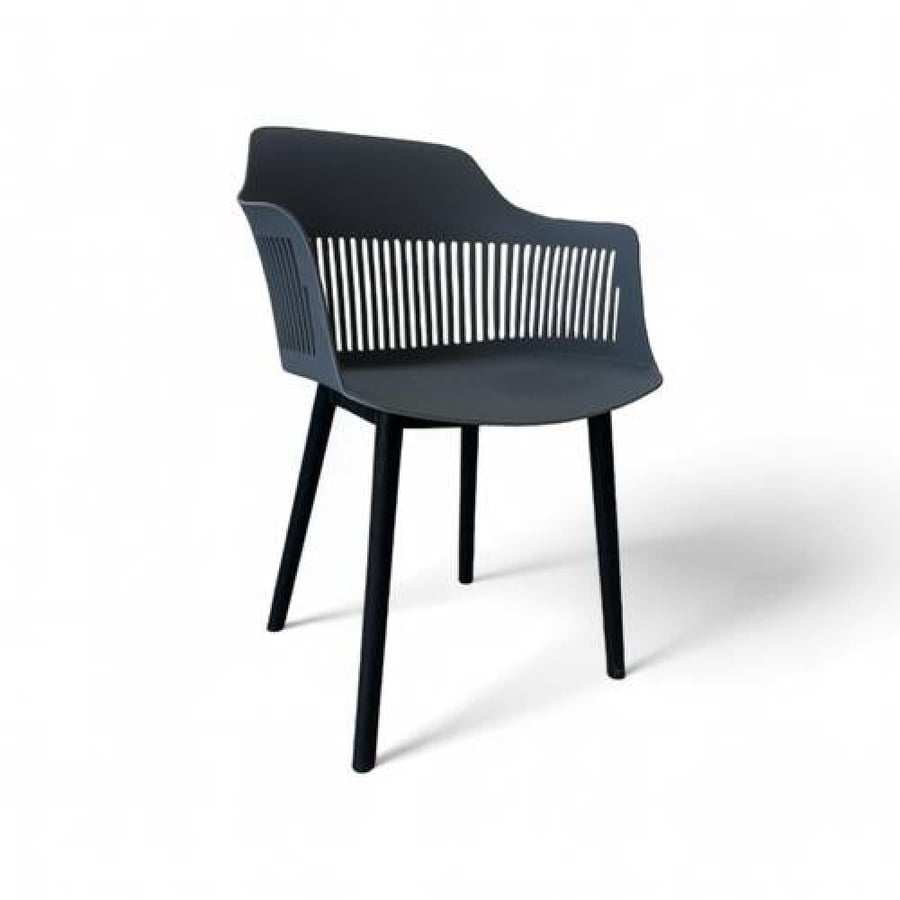 كرسي طعام فايبر اسود مع مقعد قماش اسود GWD1577BLACK