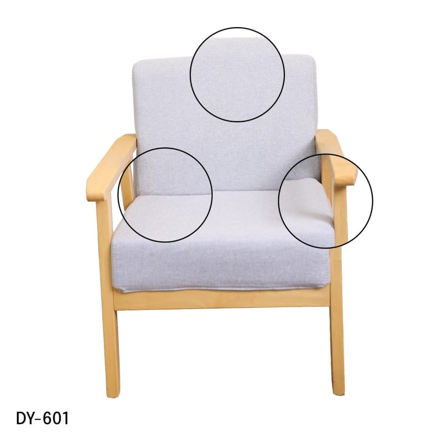 Dining and coffee table made of wood with light blue fabric seat DY-601