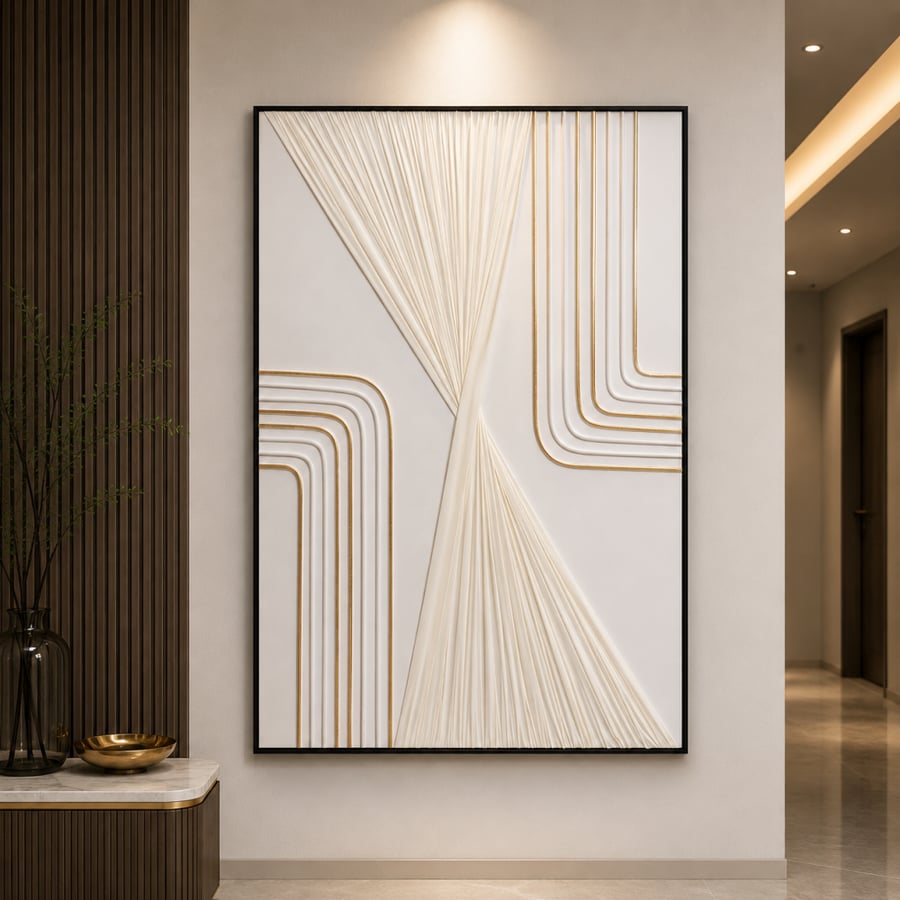 لوحة حائط بإطار أسود مقاس 100 × 150 سم