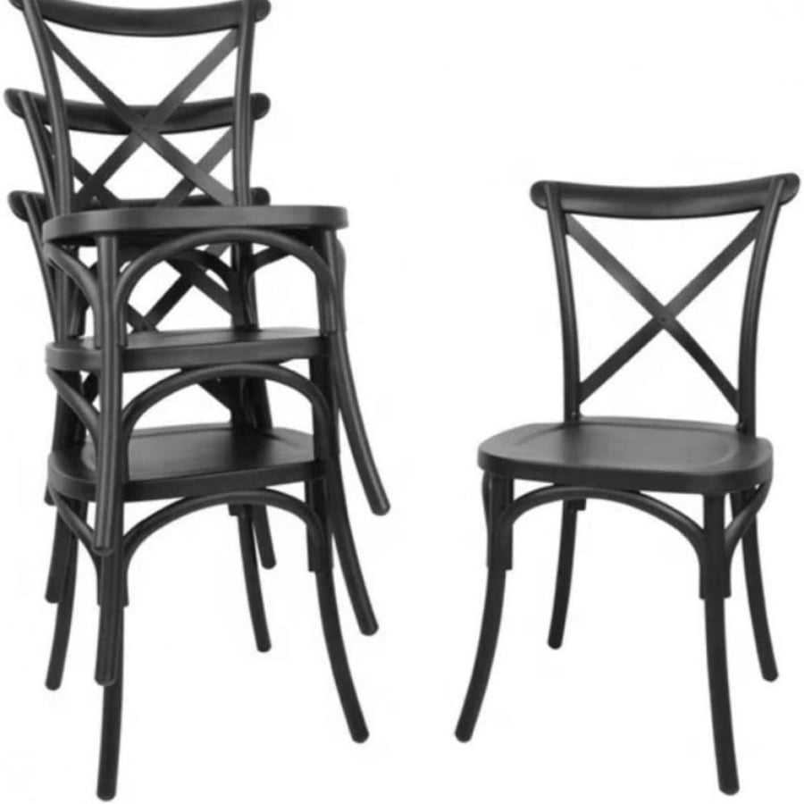 كرسي طعام وكافية فايبر لون اسود IEASY1789BLACK
