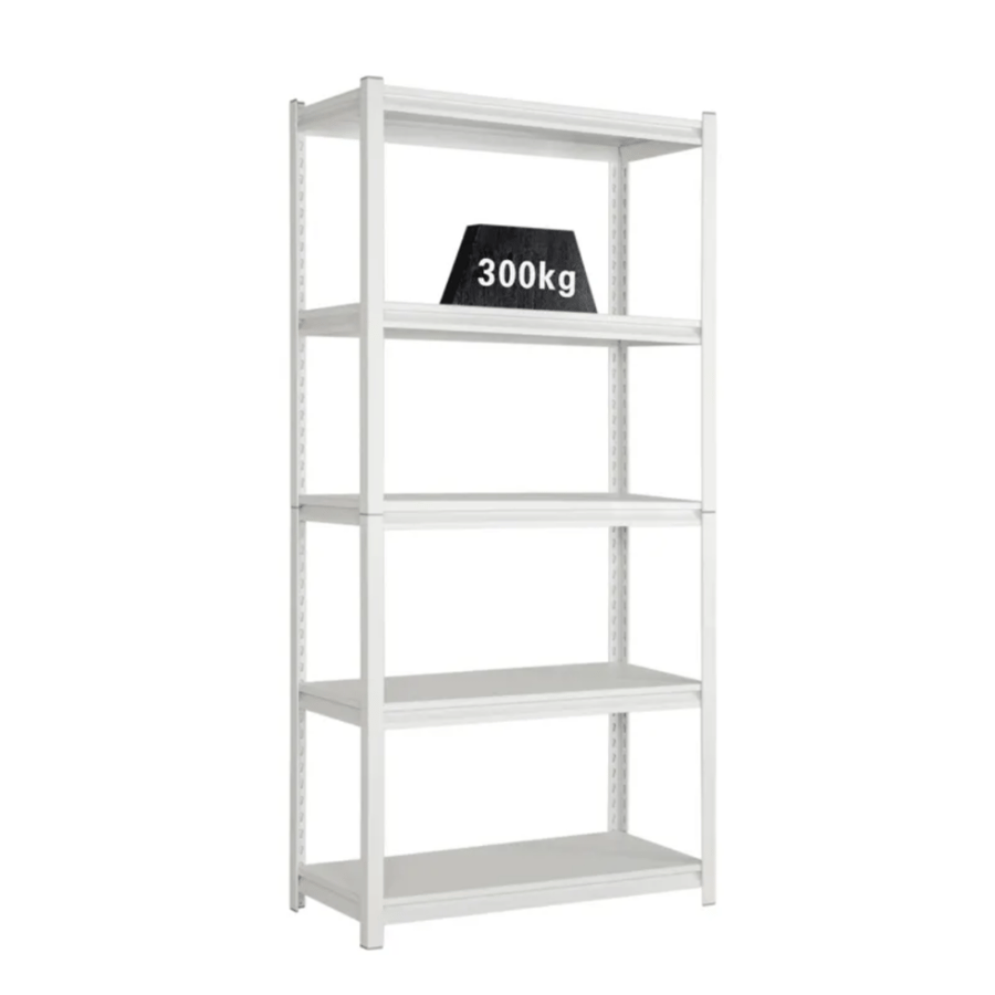 Wooden storage shelves with metal frame to bear weights, 5 levels, size 60×90×198 cm, model HY84W