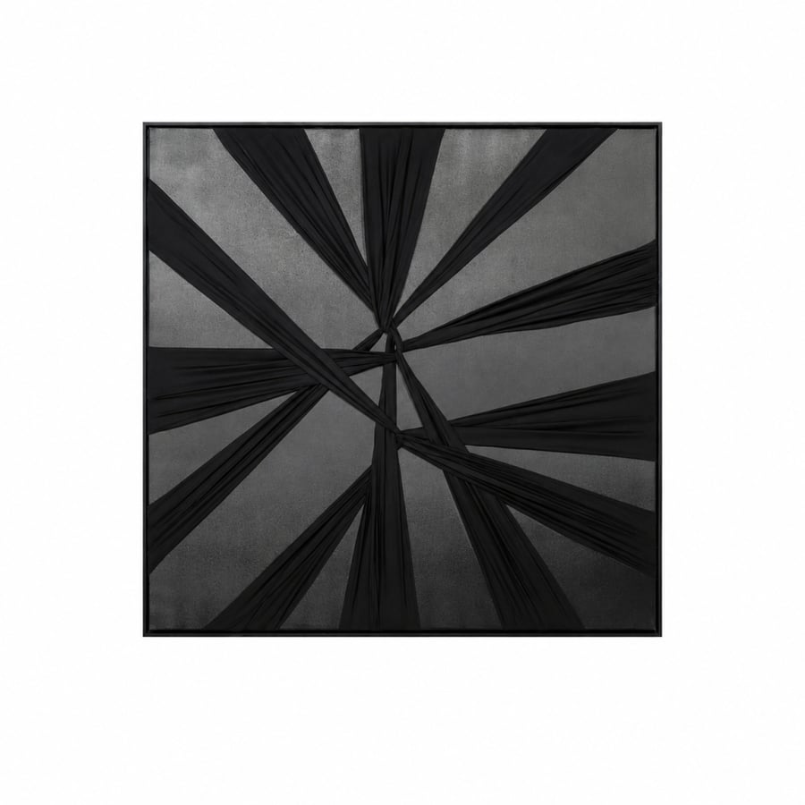 لوحة ديكور مربعة بإطار أسود مقاس 80 × 80 سم