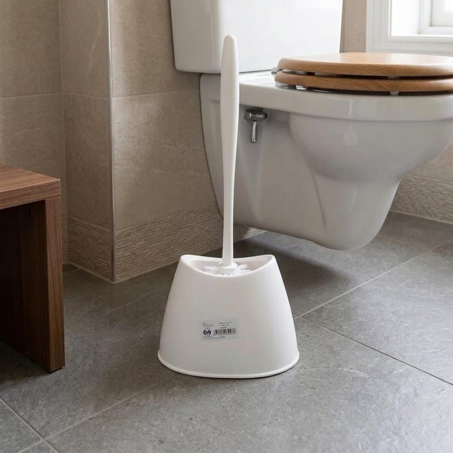 فرشاة حمام بلاستيك تركي مع قاعدة لون ابيض MG-ZP220