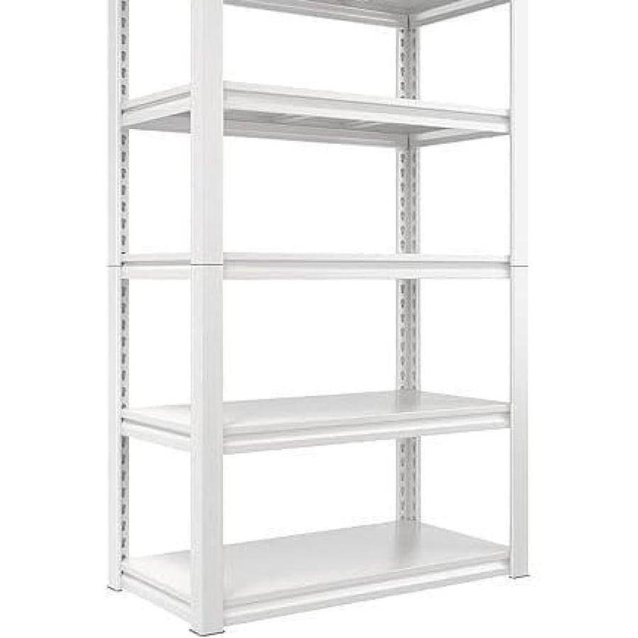 Wooden storage shelves with metal frame to bear weights, 5 levels, size 60×90×198 cm, model HY84W