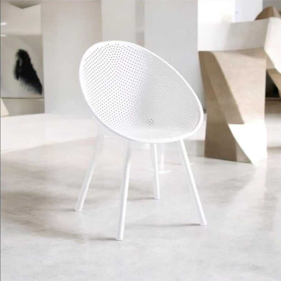White fiber dining chair IEASY838WHITE