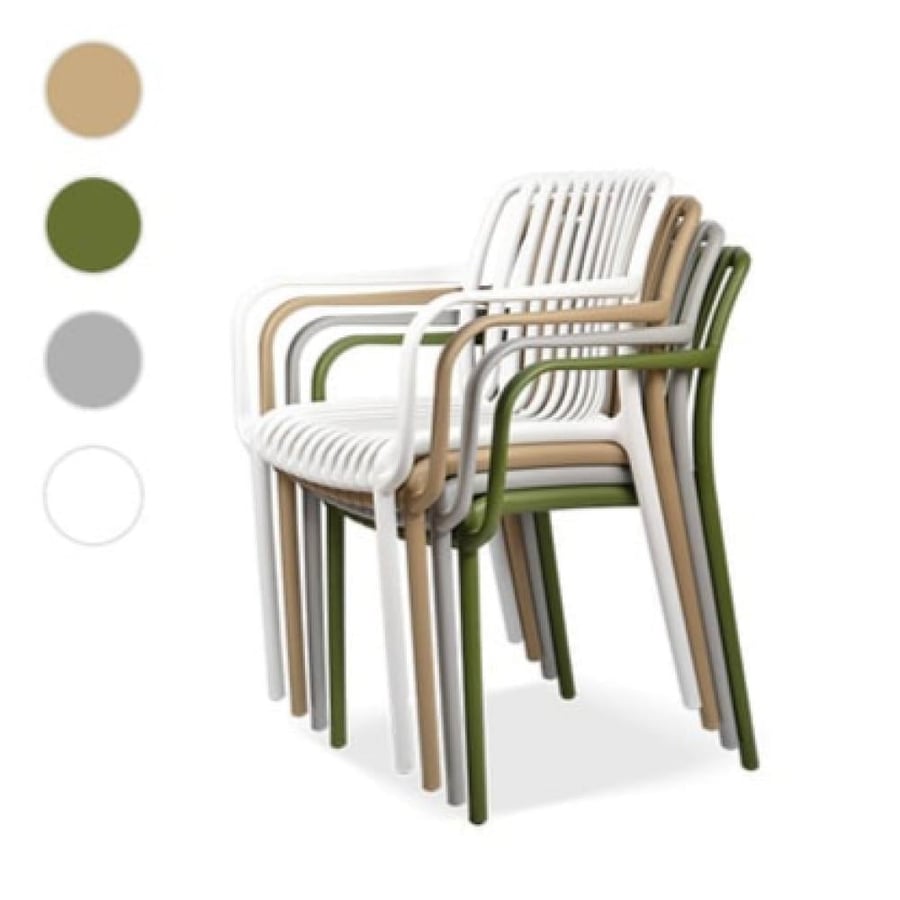 كرسي طعام وكافية فايبر خارجي لون بني  THDC610BROWN