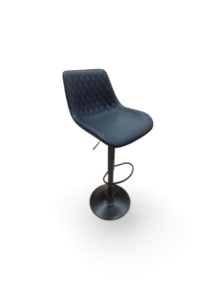 كرسي بار مقعد جلد اسود يقاعدة هيدروليك حديد لون اسود FF-M-9013BLACK