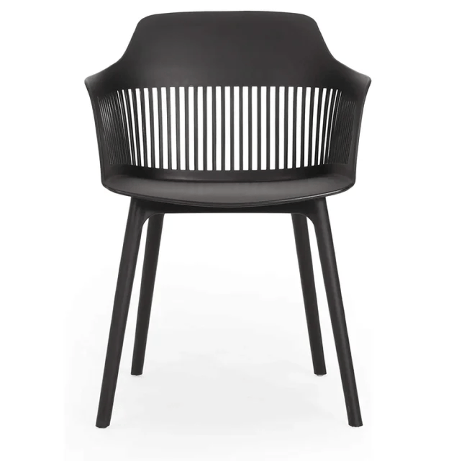 كرسي طعام فايبر اسود مع مقعد قماش اسود GWD1577BLACK