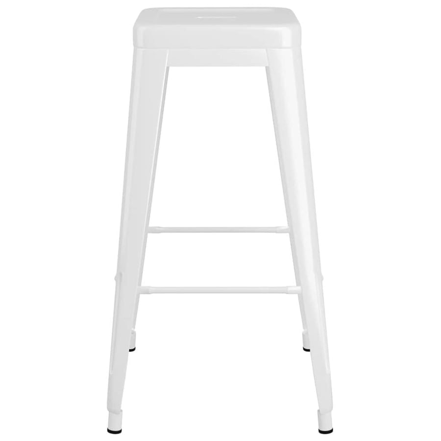 كرسي بار حديد بدون ظهر لون ابيض HS01WHITE