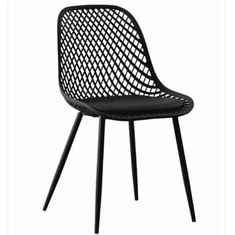 كرسي طعام وكافية فايبر خارجي لون اسود  THDC931BLACK