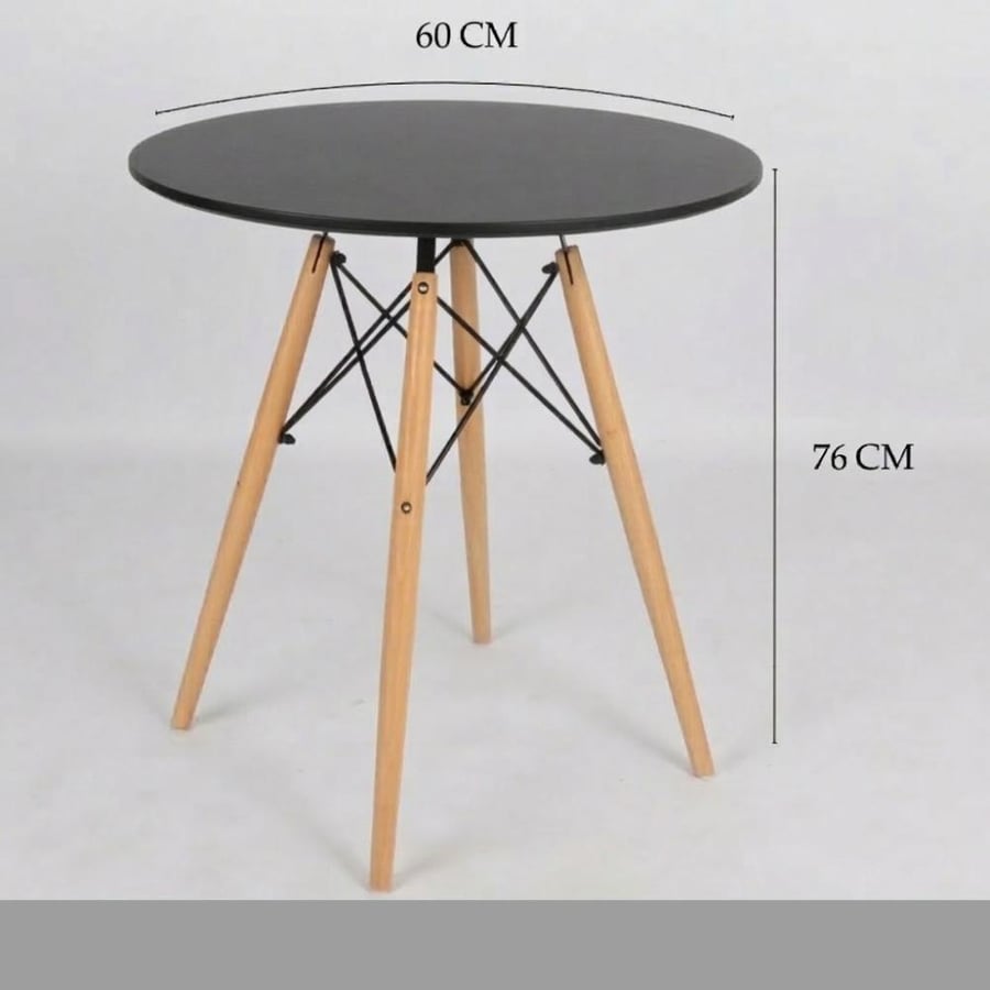 Round wooden dining table, black color, 60-BA-125BLACK