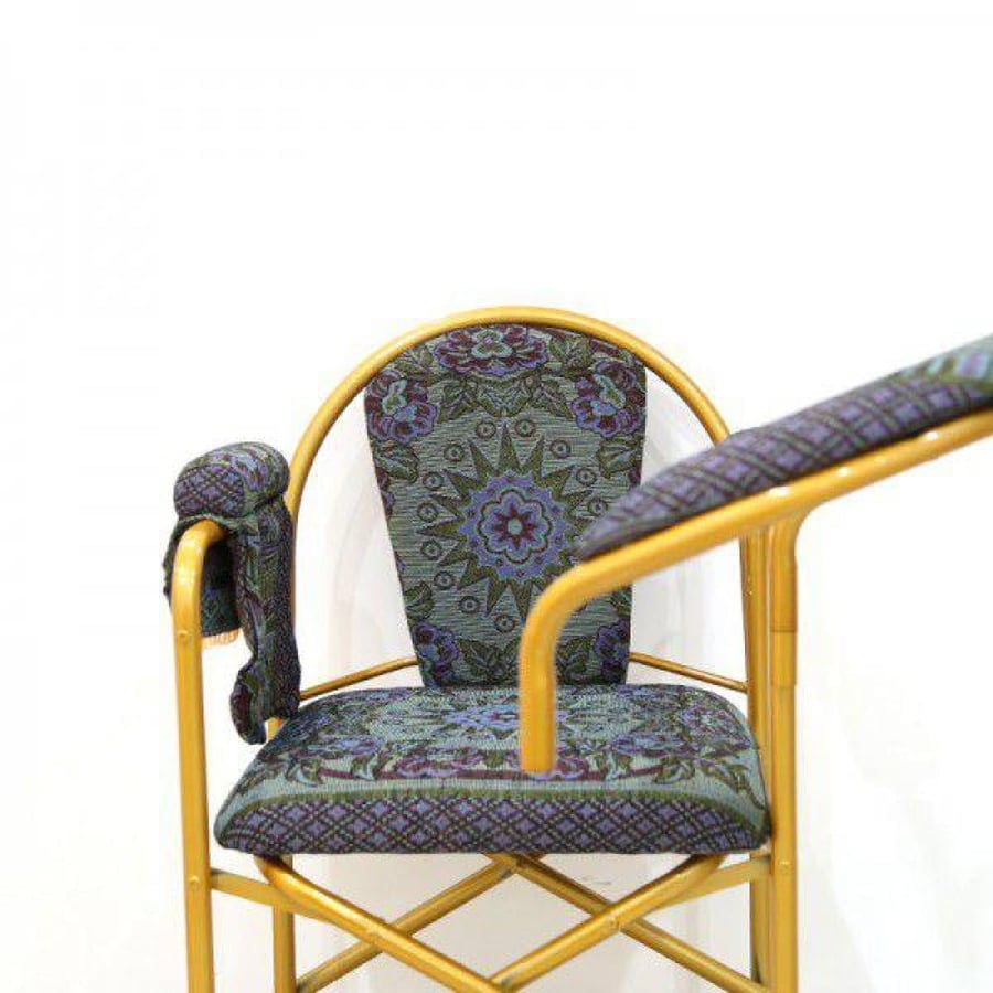 Prayer chair made of luxurious blue fabric, foldable, for the elderly and people with special needs LD-516BLUE
