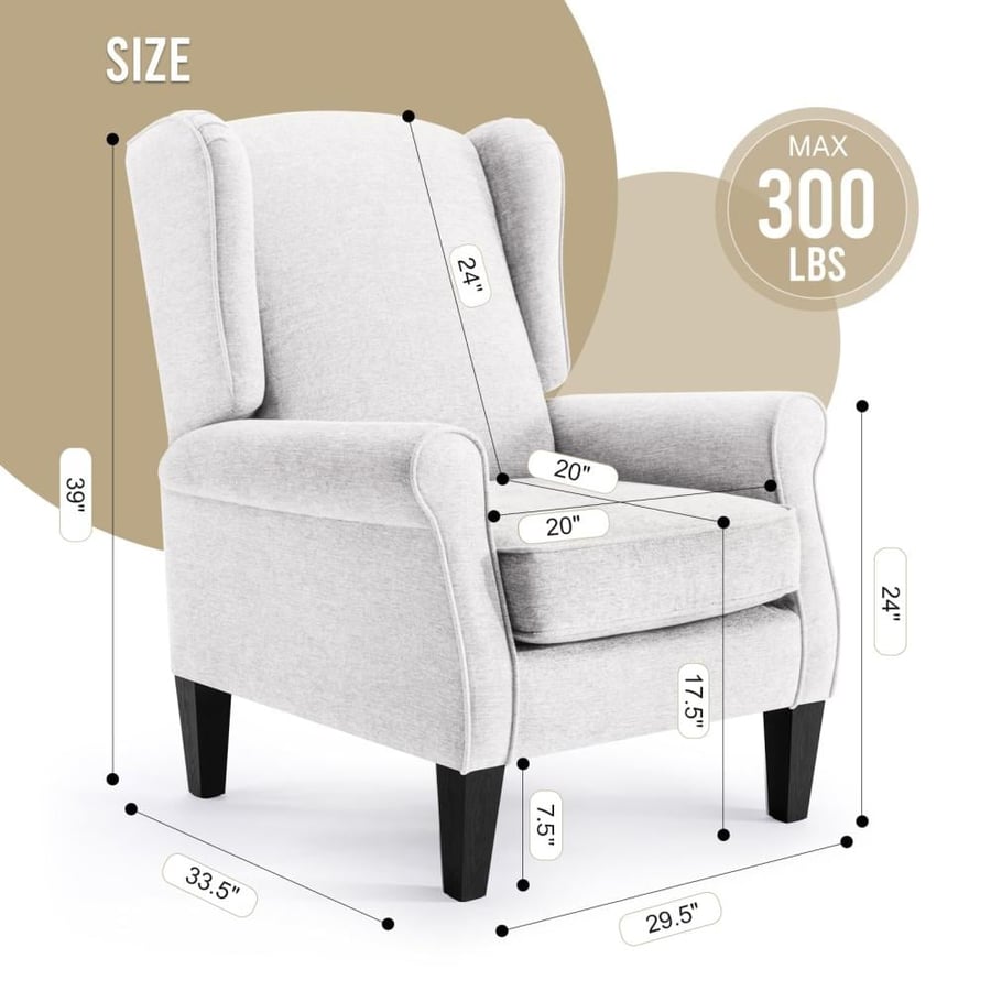 A comfortable, hospitable, and relaxing chair, light beige fabric 8025BEIG