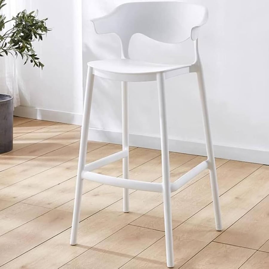 Black fiber bar chair with fixed base 6116BLACK