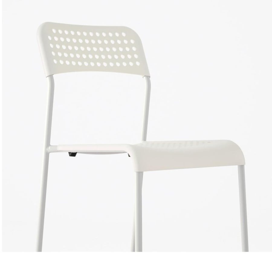 كرسي طعام فايبر ابيض مع ارجل حديد QC01WHITE