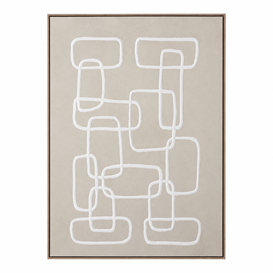 لوحة ديكور بإطار بيج مقاس 100 × 150 سم