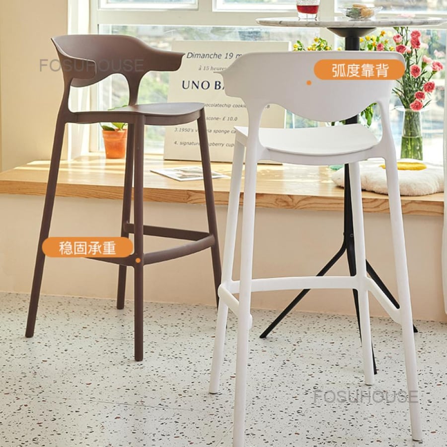 Black fiber bar chair with fixed base 6116BLACK