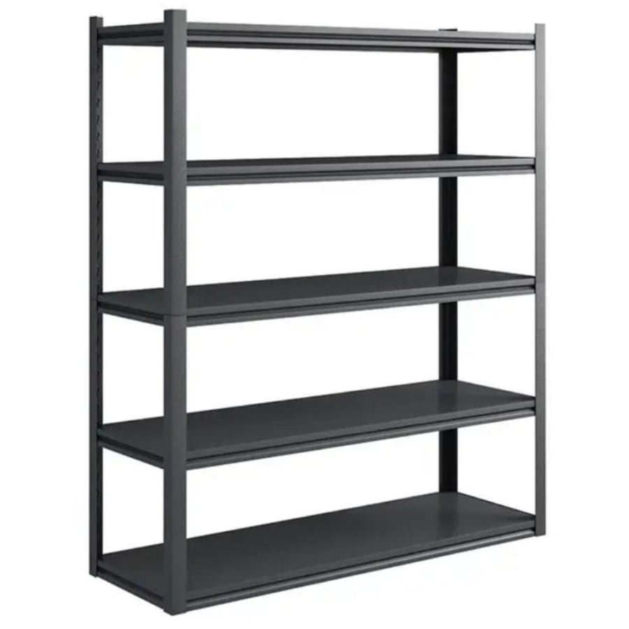 Wooden storage shelves with metal frame to bear weights, 5 levels, size 45×120×198 cm, model HY9B