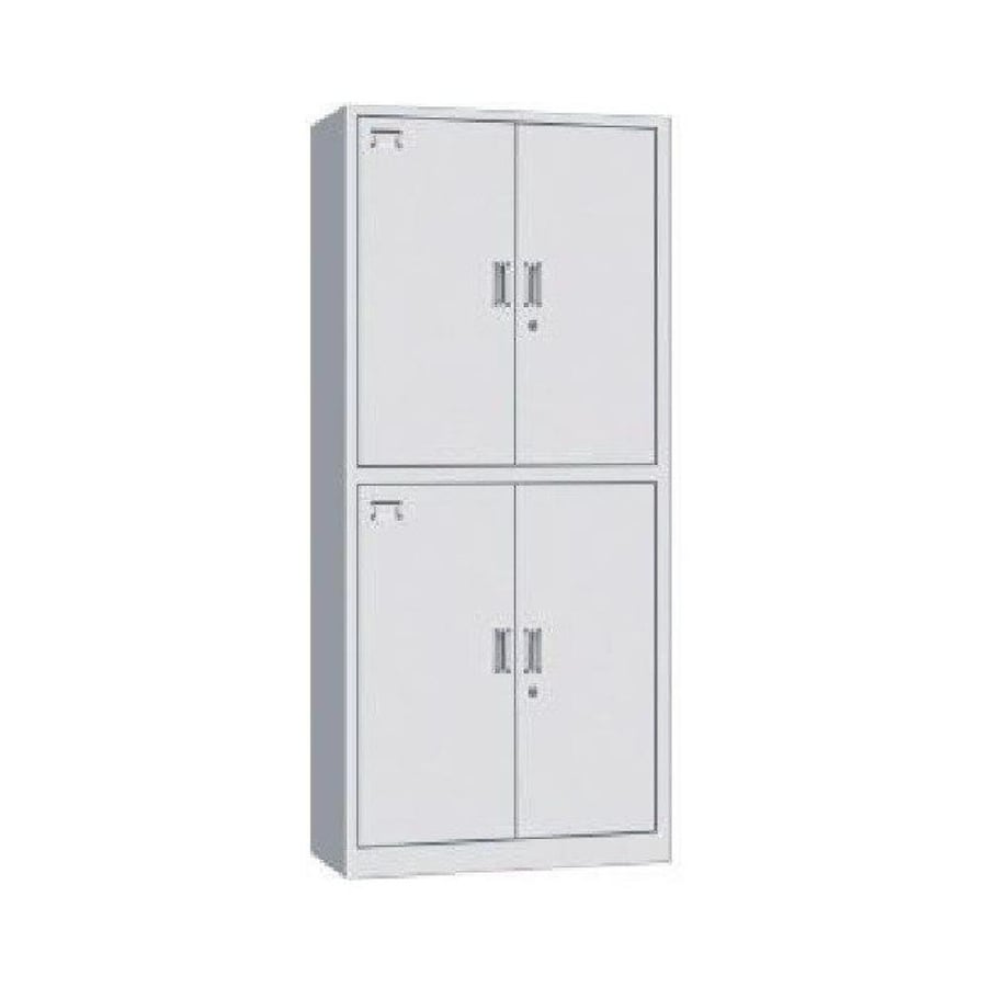 دولاب ملابس حديد 4 ابواب مع ارفف داخلية مقاس 185×85×40 رصاصي W062GRAY