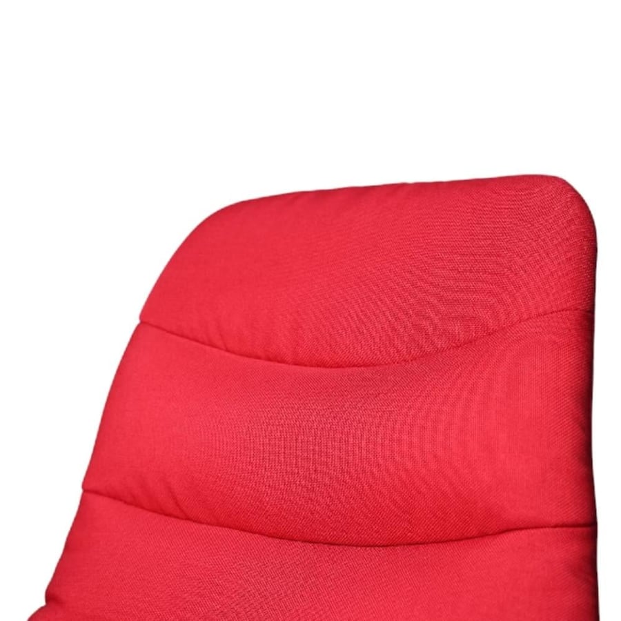 Red fabric bar stool with silver steel hydraulic base GWD1187
