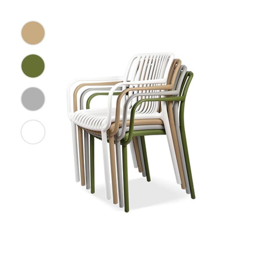 كرسي طعام وكافية فايبر خارجي لون رصاصي  THDC610GRAY