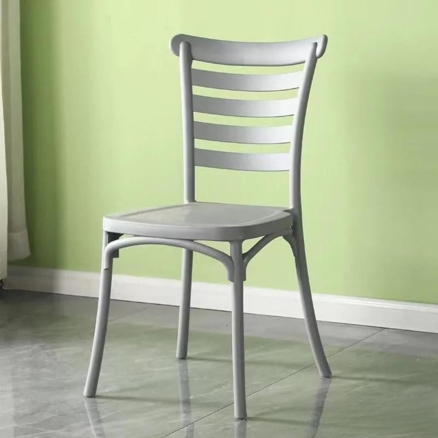 كرسي طعام وكافية فايبر خارجي لون رصاصي  THDC654GRAY