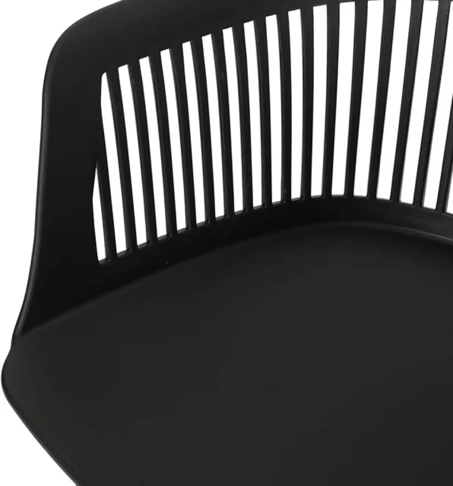 كرسي طعام فايبر اسود مع مقعد قماش اسود GWD1577BLACK