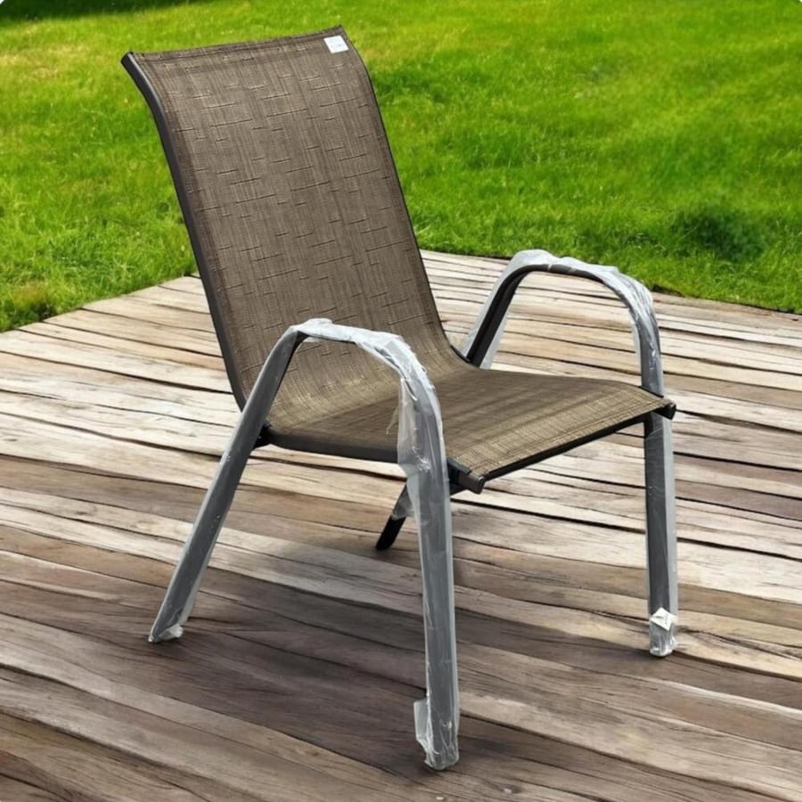 Outdoor brown iron chair complete not foldable V15011