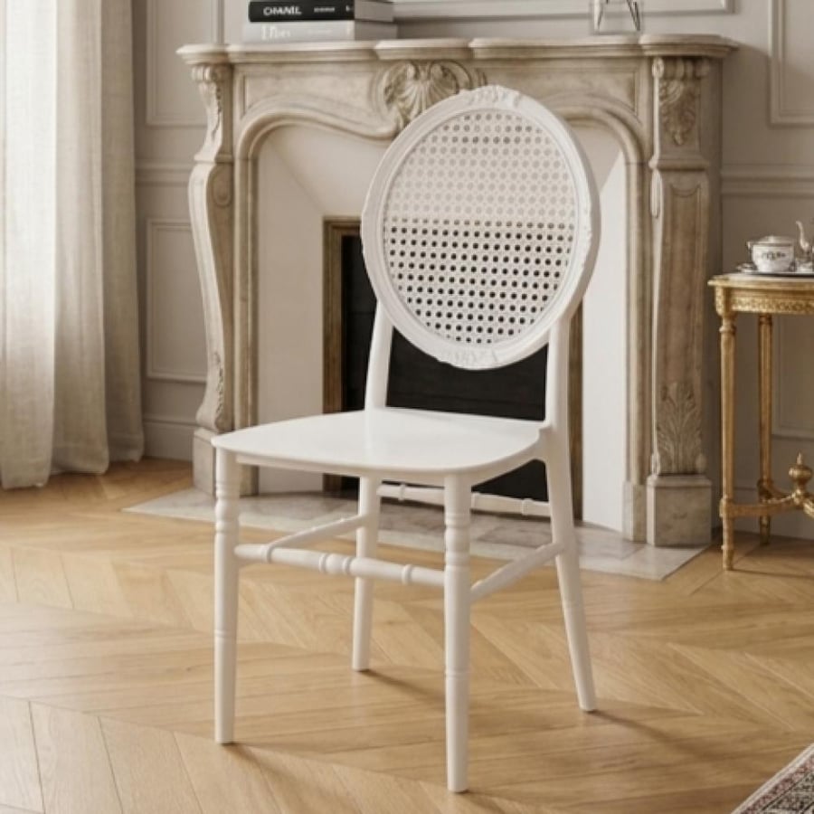 كرسي طعام و كافيه فايبر اللون ابيض TRD206WHITE
