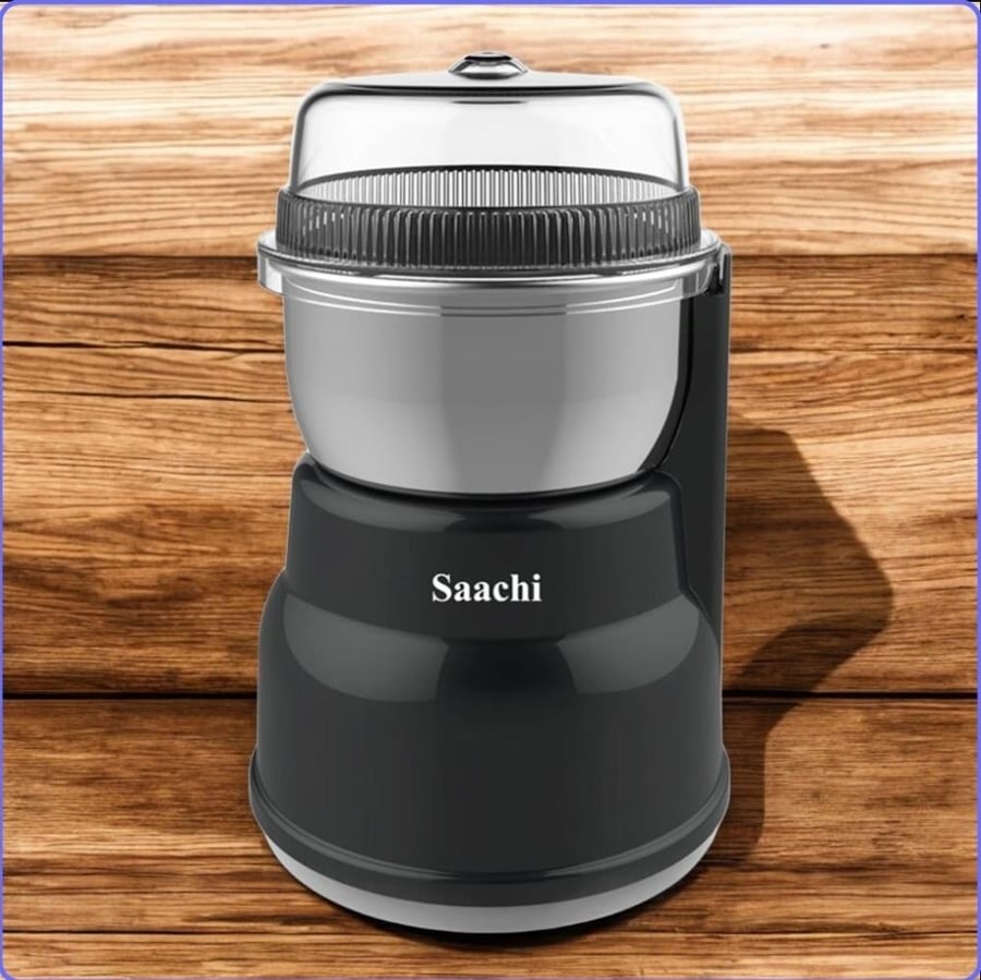 Saachi coffee grinder with copper motor and stainless steel blades for professional performance NL-CG-4972-bl