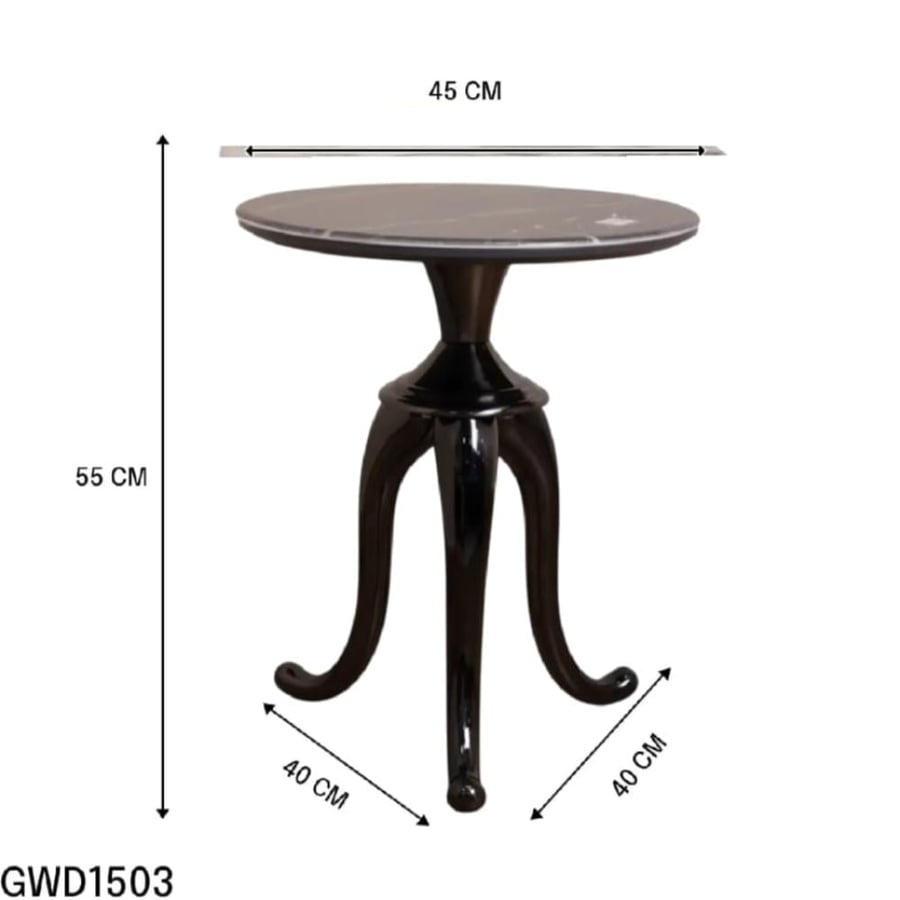 Luxury round coffee table 45cm marble surface and dark gray ceramic base GWD1503GRAY