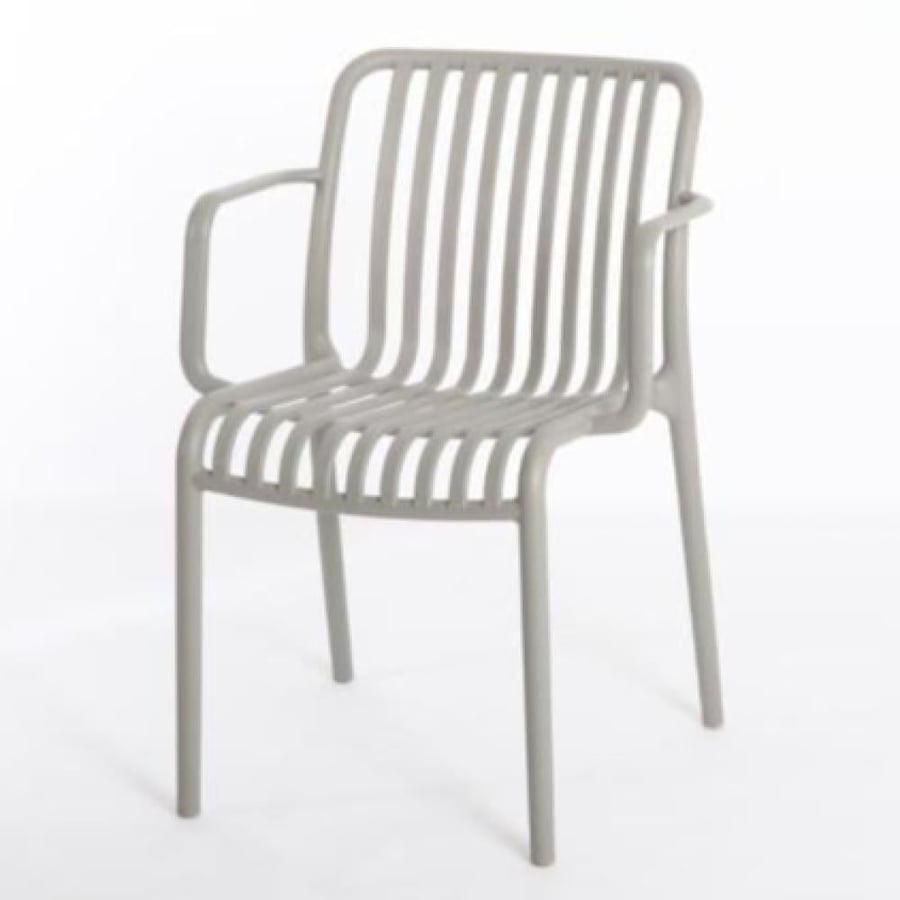 كرسي طعام وكافية فايبر خارجي لون رصاصي  THDC610GRAY