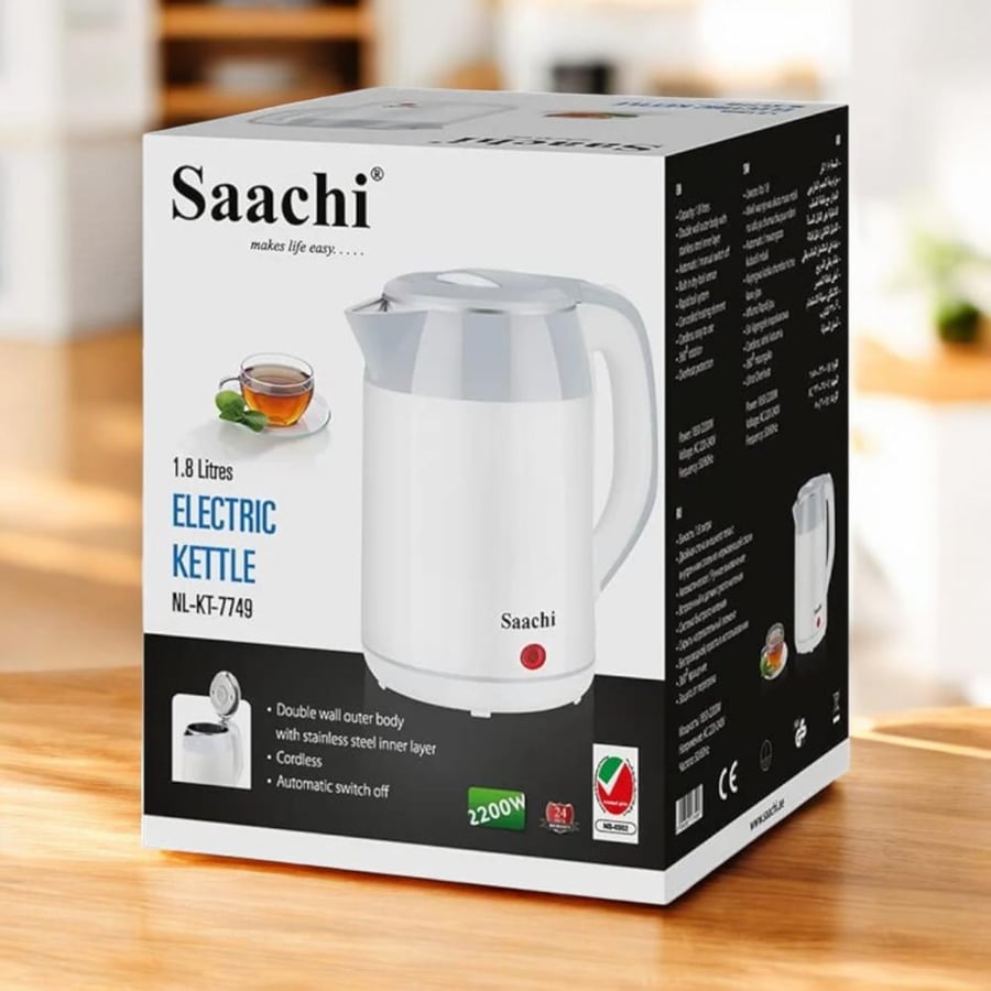 غلاية الماء الكهربائية من ساتشي 1.8 لتر بقوة 1500 واط Saachi NL-KT-7749
