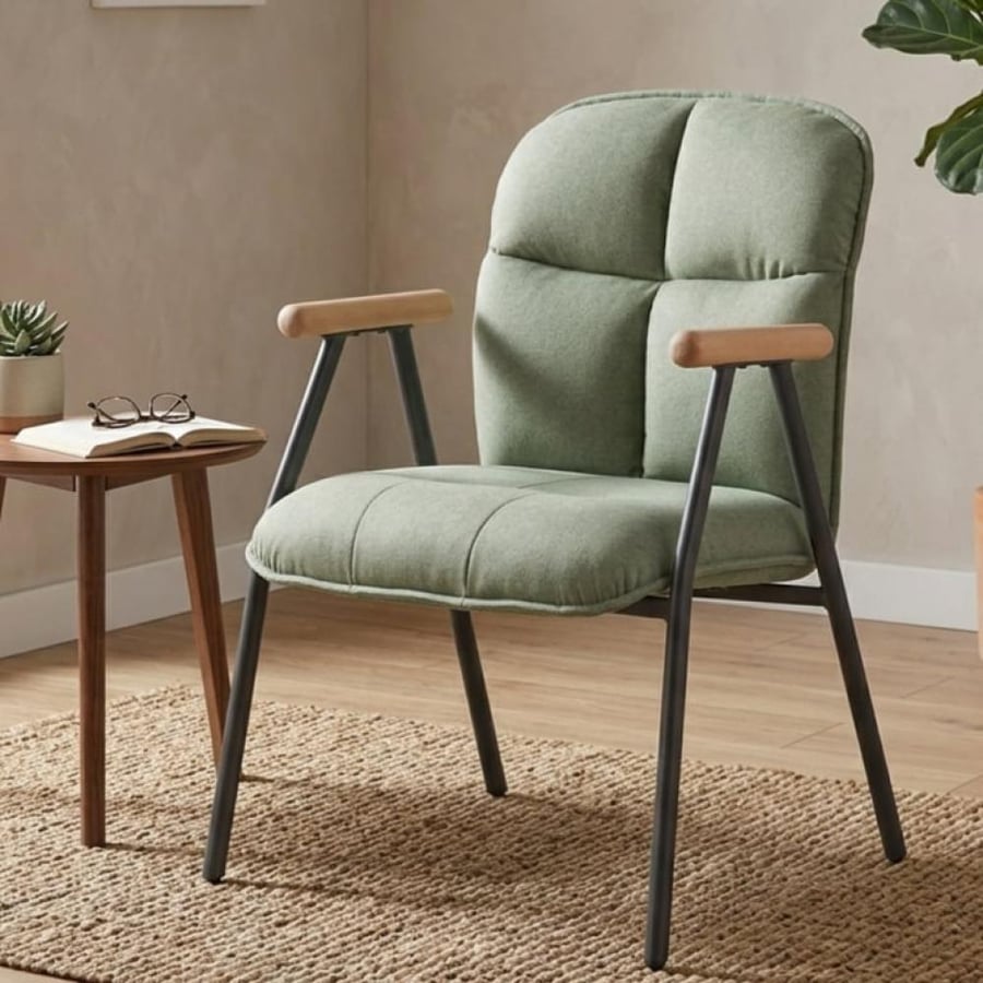 Dining and cafe chair, velvet wood, green color, ZH033GREEN