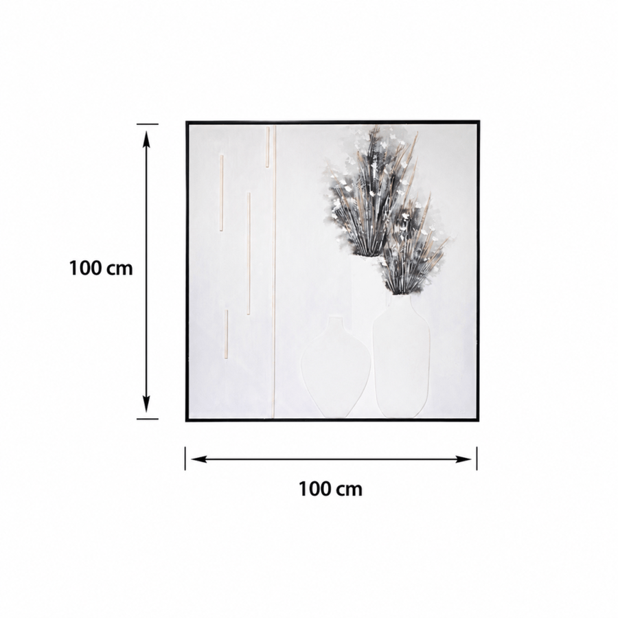 لوحة ديكور فاخرة بإطار أسود مقاس 80 × 120 سم