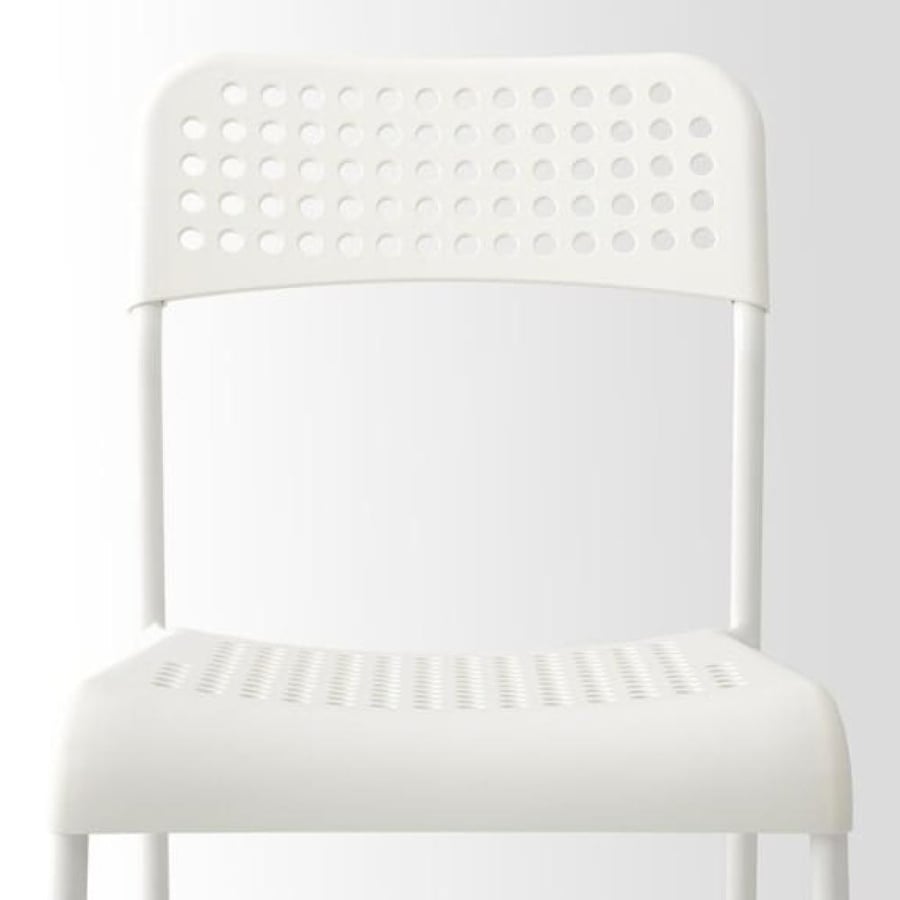 كرسي طعام فايبر ابيض مع ارجل حديد QC01WHITE