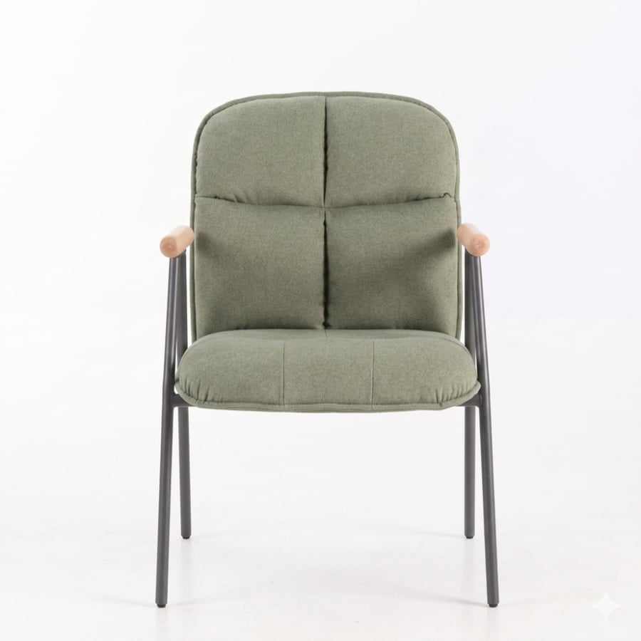 Dining and cafe chair, velvet wood, green color, ZH033GREEN